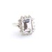 White Topaz Ring Emerald Cluster Sterling Silver April birthstone