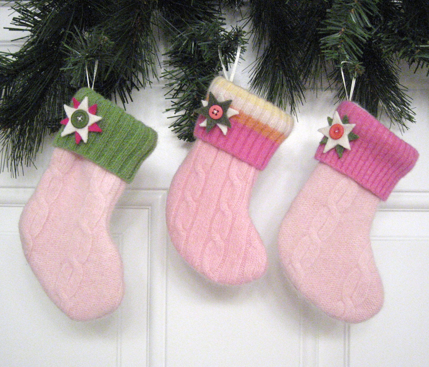 Mini Christmas Stocking Tree Ornament Silverware Holder
