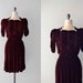 Musette dress / vintage 1930s dress / silk velvet 30s dress