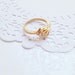 Vintage Gold Tone and Rhinestone Ring. Elegant. Simple. 1980s. Size 7. Gold Ring.