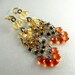 Mixed Metal Citrine, Pyrite, and Quartz Dangle Earrings