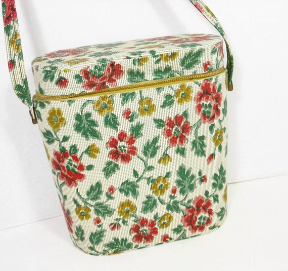 Vintage Thermos Lunch Bag Zippered Tote Carry All Vinyl Retro