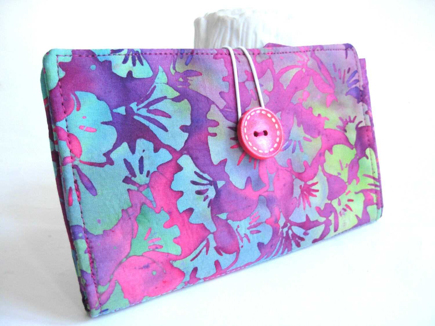 Tampon and Pad Holder in Raspberry Purple Batik Handmade