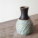 RESERVED - Little vase in light blue and brown - Carved - - Stoneware (grès) Vase