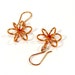 Copper Coil Earrings, Flower Earrings, Everyday Earrings