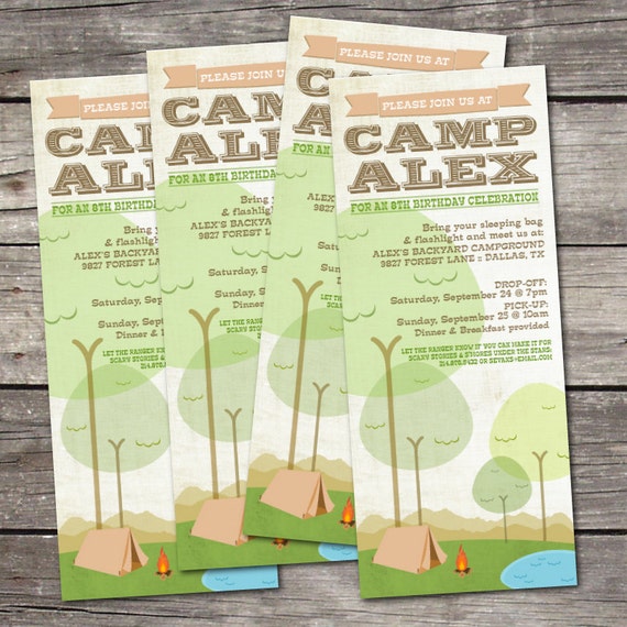 PRINTABLE Backyard Campout birthday party invitation