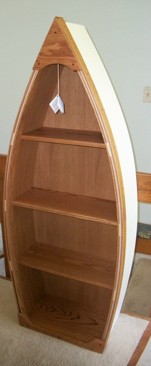 4 foot unfinished row boat shelf bookcase bookshelf hand