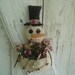 Primitive Christmas Winter Snowbuddy Door Hanger with Pocket