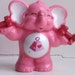 Lotsa Heart Elephant -- cute mini vintage Care Bears 1980s 2 inch figure -- collectibles pink animals 80s eighties