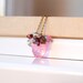 Pink Apple cluster necklace in vintage gold chain