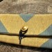 Chevron clutch - mint and gold