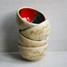 Rustic Rice Bowls - Set of 4 Colorful Bowls - Handmade Rustic Stoneware Pottery Bowls - Clearance Sale