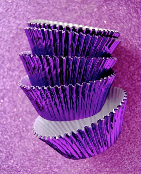 Dark Purple Foil Cupcake Liners 50 by CupcakeSocial on Etsy