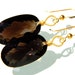 Diana earrings-- AAA Smoky Quartz 14k gold filled faceted statement wire wrapped coiled drop dangle chandelier earrings