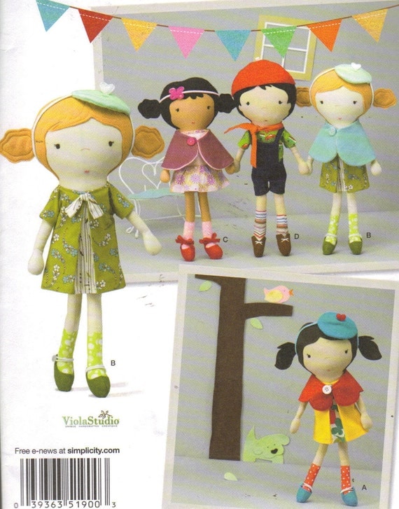 Items similar to Dolls and Clothes Pattern, 5 Sweet Doll sewn from ...