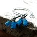 Apatite and sterling silver earrings half hoop rustic blue gemstones - Cliffjumper