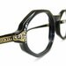 Vintage 60s Black Octagon Eyeglasses Frame Jeweled
