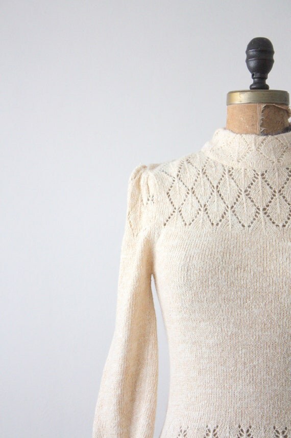 vintage diamond knit sweater