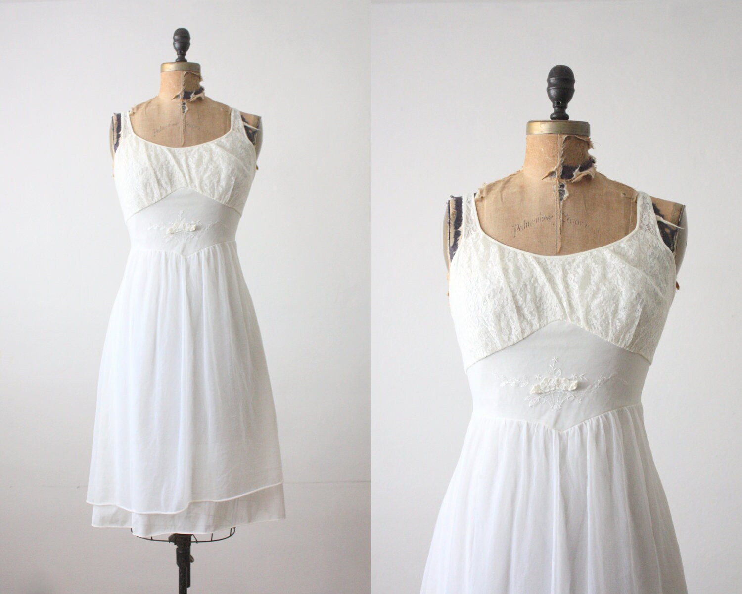 1950's negligee vintage 1950's white cloud