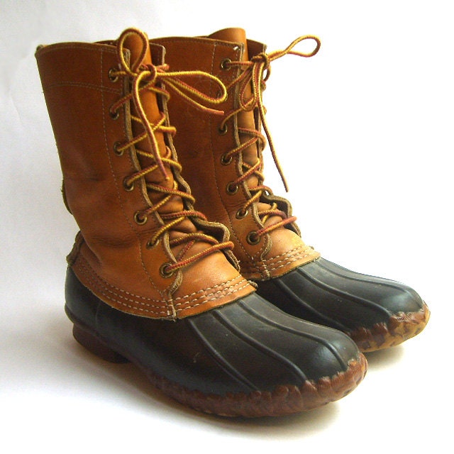 Womens Vintage LL Bean Leather Duck Boots Size 7