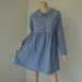 Denim Mini Dress- Empire Waist- 1990's Grunge