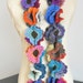 RESERVED - Floral Fall - Bright - Crochet Multicolor Flowers Scarf