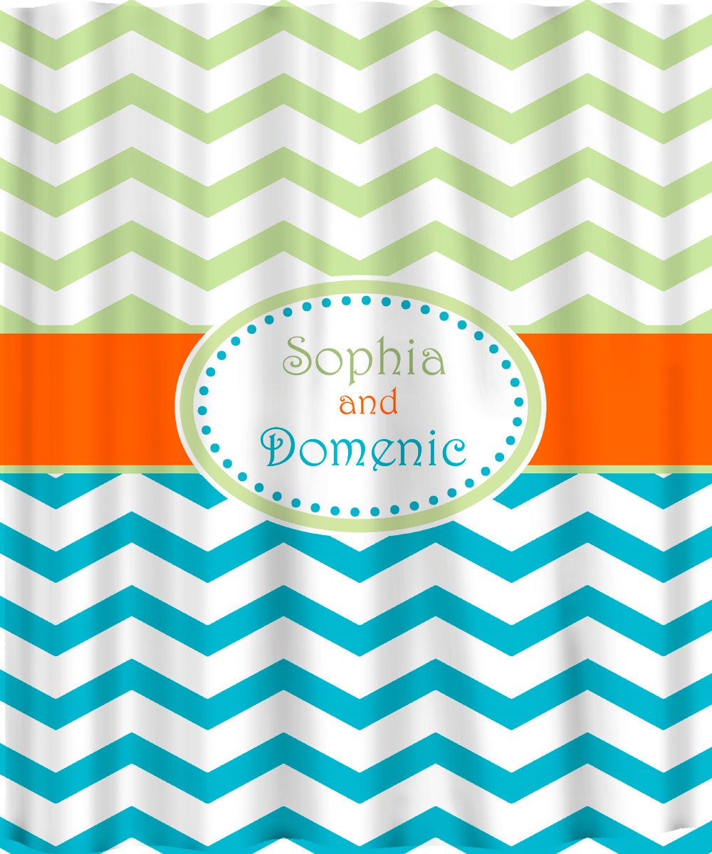 Personalized Shower Curtain Chevron by redbeauty on Etsy