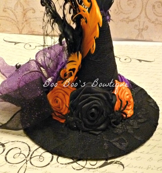 SALE Mini Witch Hat Fascinator Halloween Hat Halloween