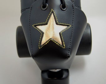DA-45 Leather Skate Toe Guards with Gold Stars Or Choose Your Own Color!