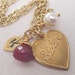 Personalized Sister Gold Necklace Ruby Necklace Monogrammed Initial Of Your Choice
