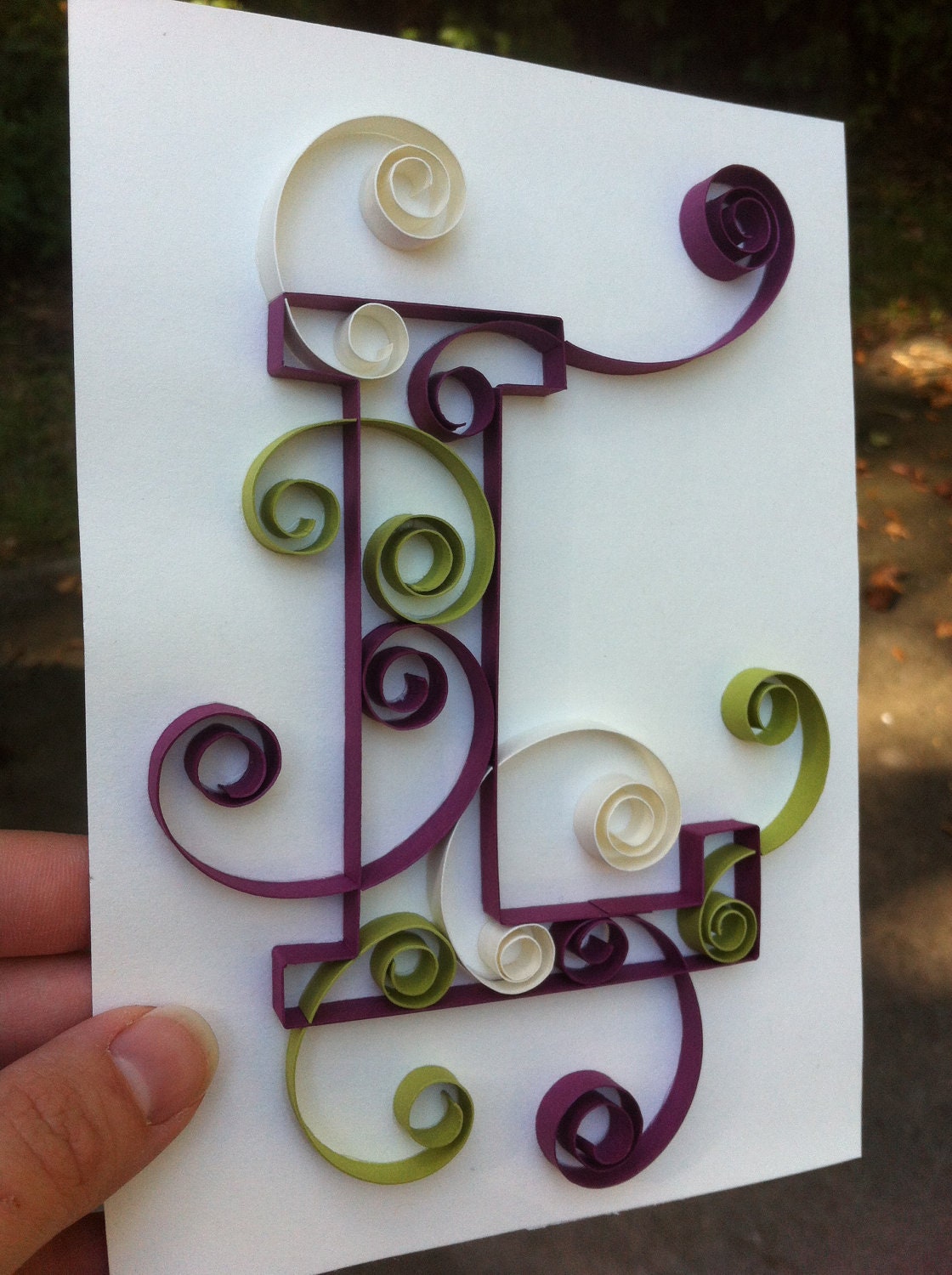 quilled letter 5x7 l