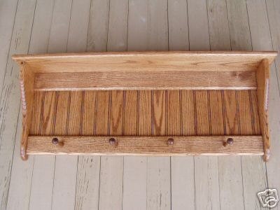 Download Wood Coat Rack Country Shaker Shelf Oak 36 Wall SHelf