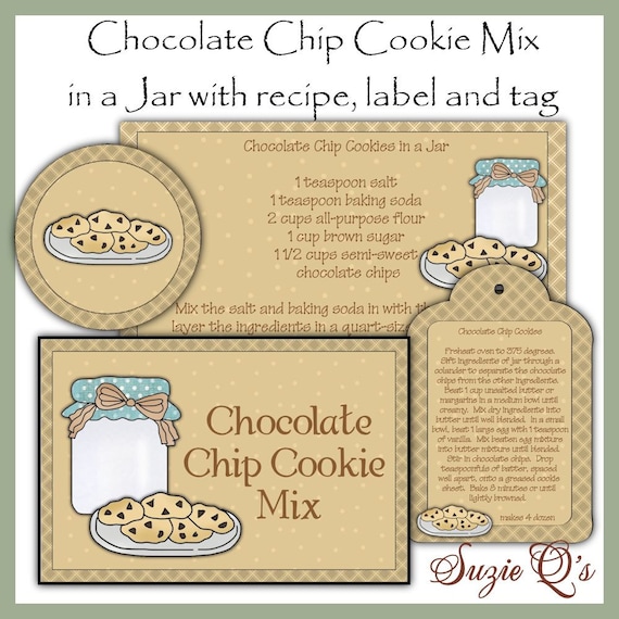 Items similar to Make your own Chocolate Chip Cookie Mix in a Jar