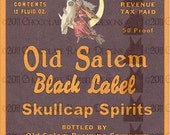 Vintage Halloween Witch Potion Bottle Label Digital Download Printable Clip Art Image Skullcap Spirits