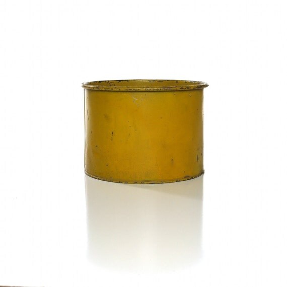 Vintage Metal Military Bowl Food Drum