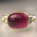 Pink Tourmaline Gemstone Ring - 18k Gold and Sterling Silver
