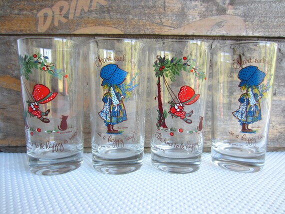 Vintage Holly Hobbie Glasses Start Your Day In A Happy Way