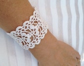 PDF Tutorial  Crochet Pattern,  Lace  Cuff Bracelet,  Wedding Accessory