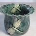 Blue Dragon Fly Earring Holder - Made from Wheel Thrown Pottery (147)