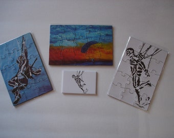 Skydiving Puzzles Grab Bag 3 Magnetic Swoop Skydive Art Puzzles and 1 Swooper Magnet