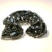 Vintage Brooch An Earring Set Black Rhinestone Marquise Crescent Moon Filigree 50s Clustered Rhinestones Jet Black Goth