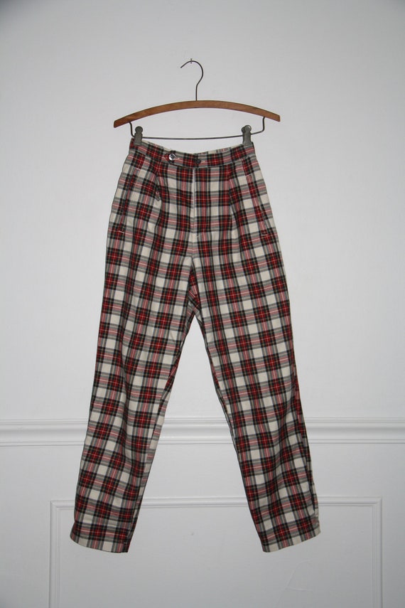 Vintage High Waisted Plaid Pants