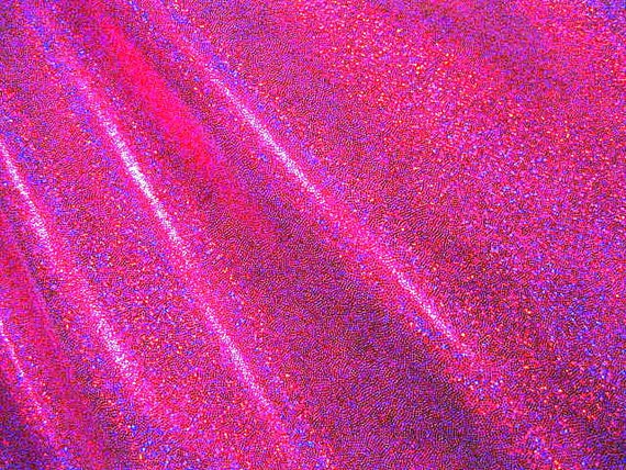 Hot Pink Fuchsia Holographic Mystique Spandex Fabric 