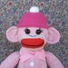 Pink Red Heel Sock Monkey Adorable Stuffed Toy