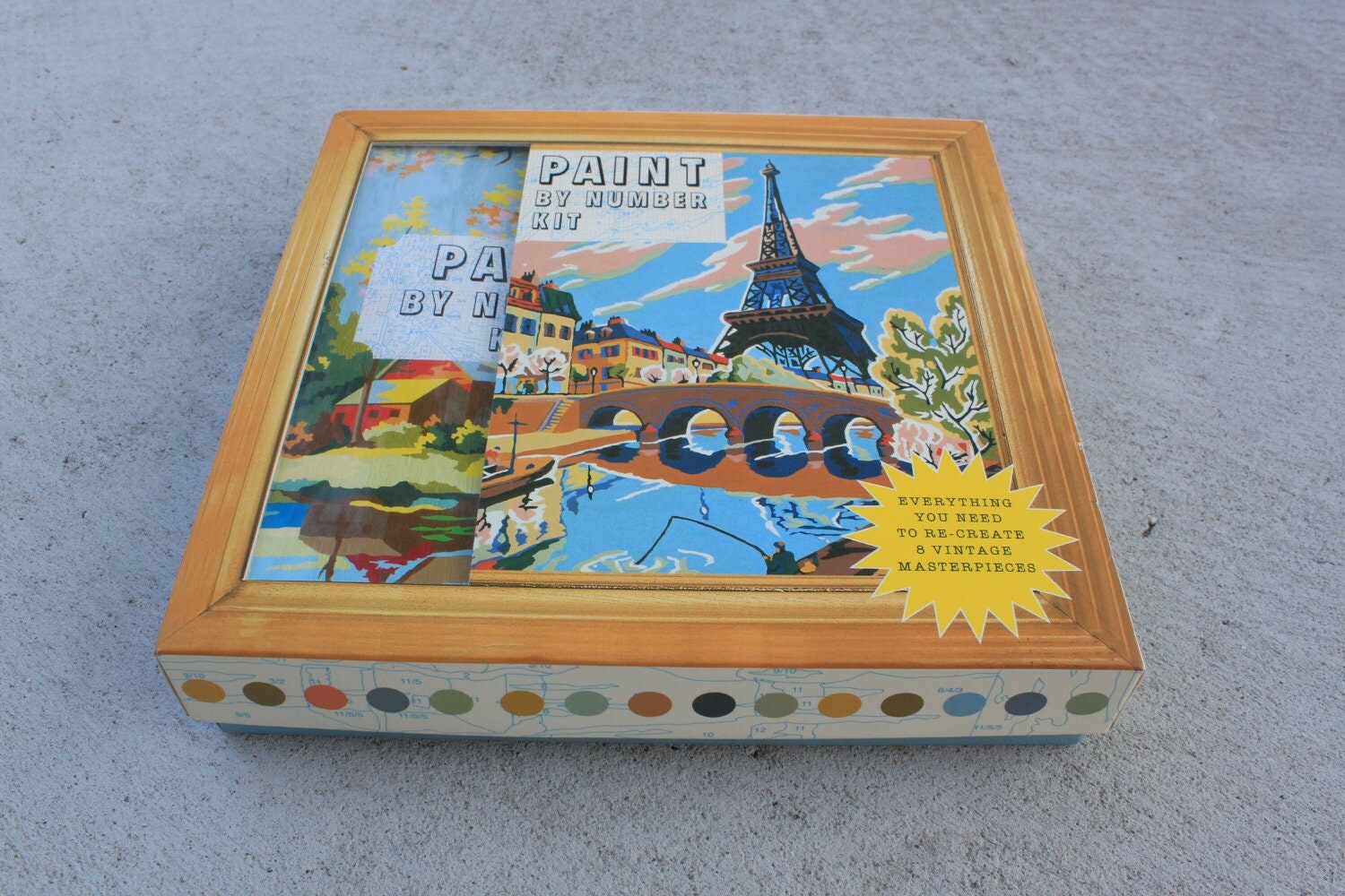 Paint by Number KIT 8 canvas boards paint brush easels booklet