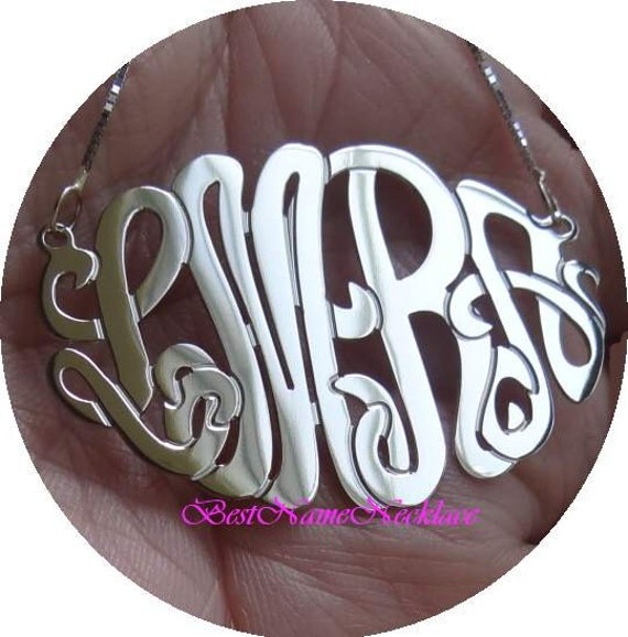 1 1/2 Pendant: 4 letter or Initials Personalized