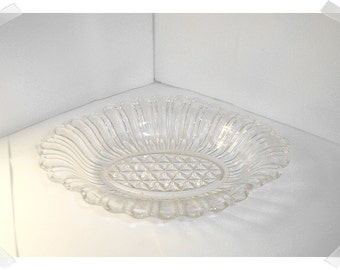 Clear Glass Dish w/Handles/Home Decor/ Supplies*