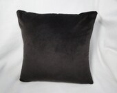 Pillow cover dark brown velvet, solid color, sheen, 14 inch,