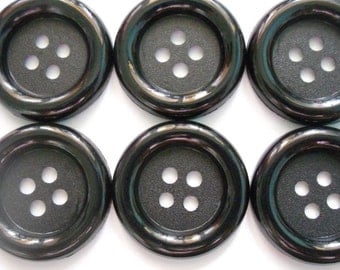 20 pcs Big buttons 4 holes size 33 mm Black colors