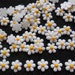 30 pcs - Cute White flower flatback Decoration - size 10 mm